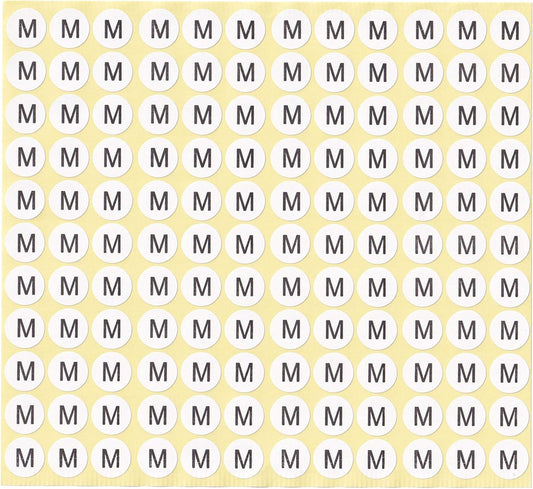 dealzEpic - Alphabet Stickers of The Letter M - Small Round Paper Self-Adhesive Peel and Stick Letter Labels - Set of 15 Sheets