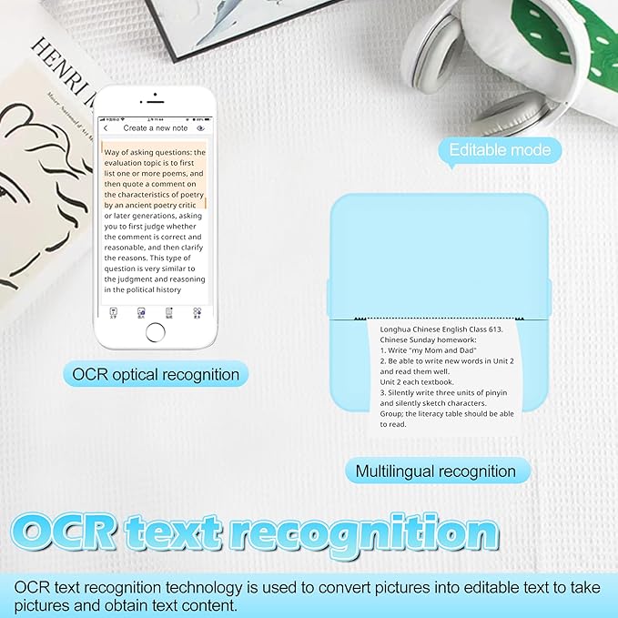 Print Pods Mini - Sticker Printer Portable Thermal Inkless Sticker Maker Machine Pocket Phone Instant Print for Study Graphics, Anatomical Diagrams, Photos