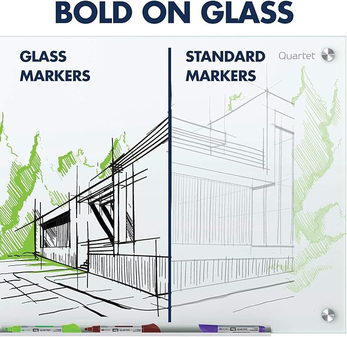 Quartet Glass Board Dry Erase Markers, Premium, Bullet Tip, Assorted Colors, 6 Pack (79556)