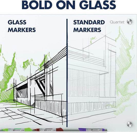 Quartet Glass Board Dry Erase Markers, Premium, Bullet Tip, Assorted Colors, 6 Pack (79556)