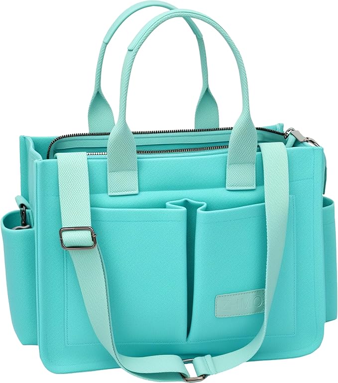 Tote Bag for Women With Compartments,Large Canvas Tote Women's Purse Crossbody Bags Work Laptop Book Bag Satchels Handbags