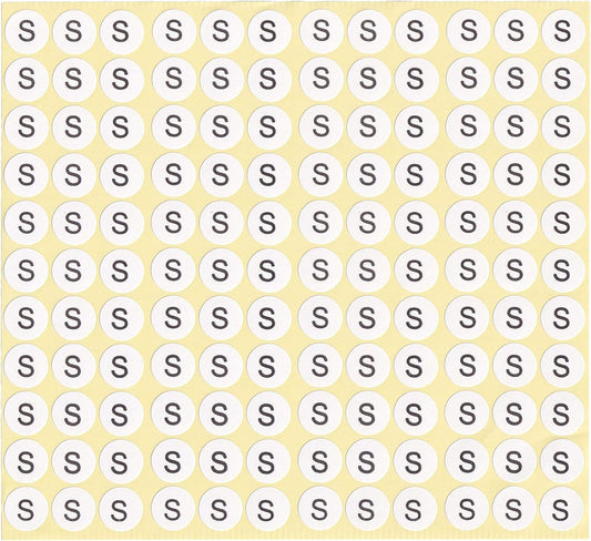 dealzEpic - Alphabet Stickers of The Letter S - Small Round Paper Self-Adhesive Peel and Stick Letter Labels - Set of 15 Sheets