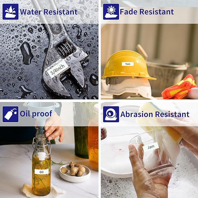 6-Pack Compatible Dymo D1 Label Tape 19mm 45803 45803s S0720830 Label Maker Refills, Black on White, 3/4 Inch x 23 Ft(7m), for Dymo LabelManager 360D 420P 450D 500TS 450 Duo Label Maker