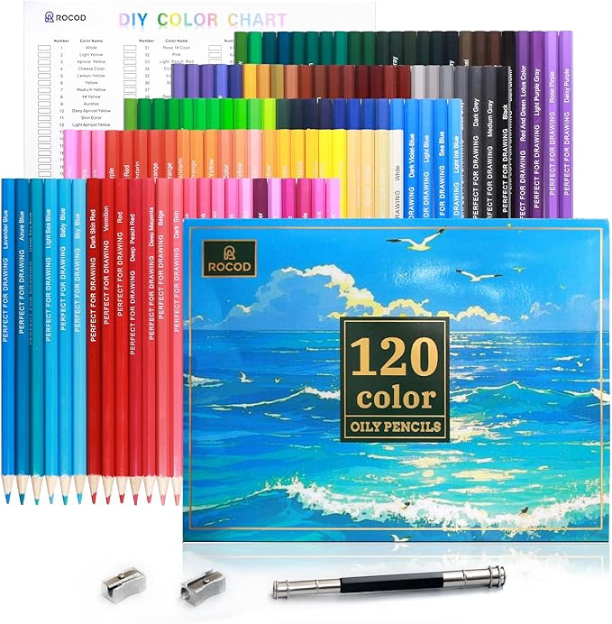Colored Pencils for Adult Coloring Books, 120 Color Pencil Set, Soft Core Coloring Pencils, Colour Drawing Pencil Set with Sharpener for Adult Artist Coloring, Drawing, Sketching