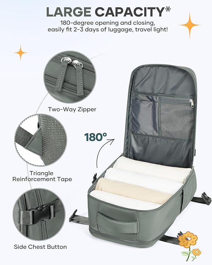 Travel Backpack for Women Airline Approved Carry on Backpack for Airplanes Mochila De Viaje Spirit Airlines Personal Item Bag 18x14x8 Personal Item Travel Bag Backpack for Traveling on Airplane