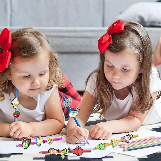 Kaiyuan Dynasty 50pcs Pencil Topper Decorations Random Cute Pencil Topper For Kids Lovely Pencil Clips For Classroom Reward Students School Prize Easter Egg Fillers