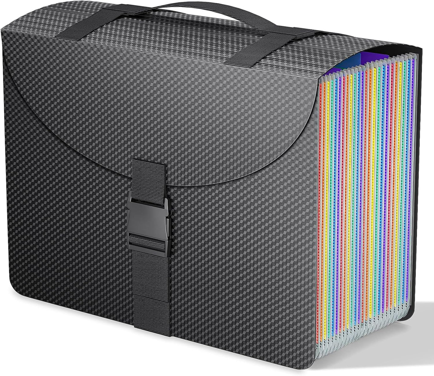 File Organizers with Handle,Portable Expanding File Folder,25 Pockets Accordion File Organizer for Receipt,Bill, A4/Letter Size Paper,Documents,a-z Tabs Include in Filing Folders Diamond