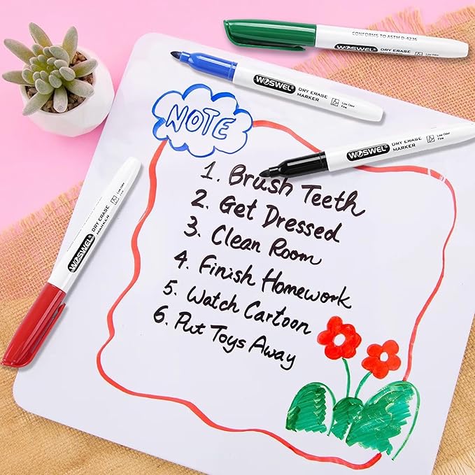 Fine Tip Dry Erase Markers 76 Pack 4 Assorted Colors(Black,Blue,Green,Red) Low Odor Whiteboard Erasable Markers Bulk for Kids Adults,Ideal for Classroom School Office Home,Non-Toxic Easy Clean