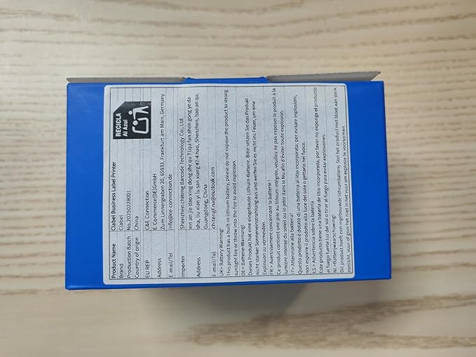 CLABEL Thermal Label Maker Machine: 221B Bluetooth Label Printer Mini Sticker Barcode Printer Inkless Label Maker Compatible with Clothing Price Labeling with 1 Roll of 50x30mm Label(Gray White)