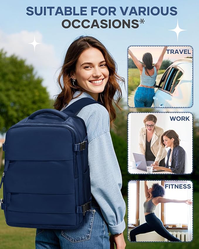 coofay Travel Backpack Carry on Flight Approved Carry on Backpack for Airplanes Personal Item Travel Bag 18x14x8 Inches Traveling Backpacks Airback Backpacks for Traveling Mochila de Viaje