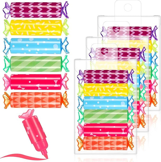 Sabary 48 Pieces Back To School Mini Highlighter Bulk Candy Highlighter for Kids Student Cute Chisel Tip Marker Pen for Candy Party School Office Supplies, Assorted Colors