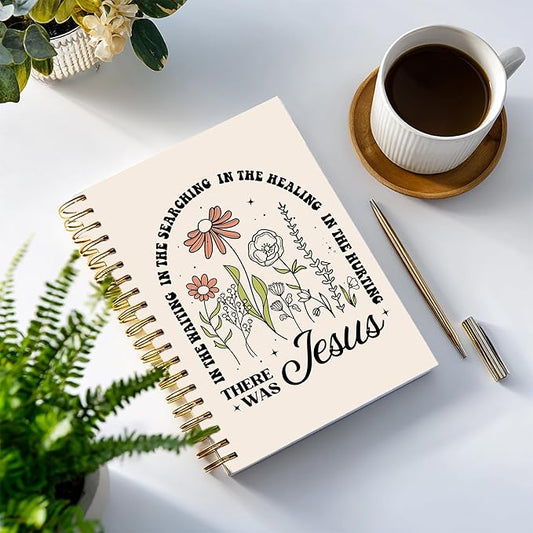 Bible Notebook, A5 Spiral Christian Journal with Floral Pink Butterfly Notebook, Bible Verse-God Says You Are, Inspirational Notebooks for Women, Bible Study, Gift for Birthday Christmas