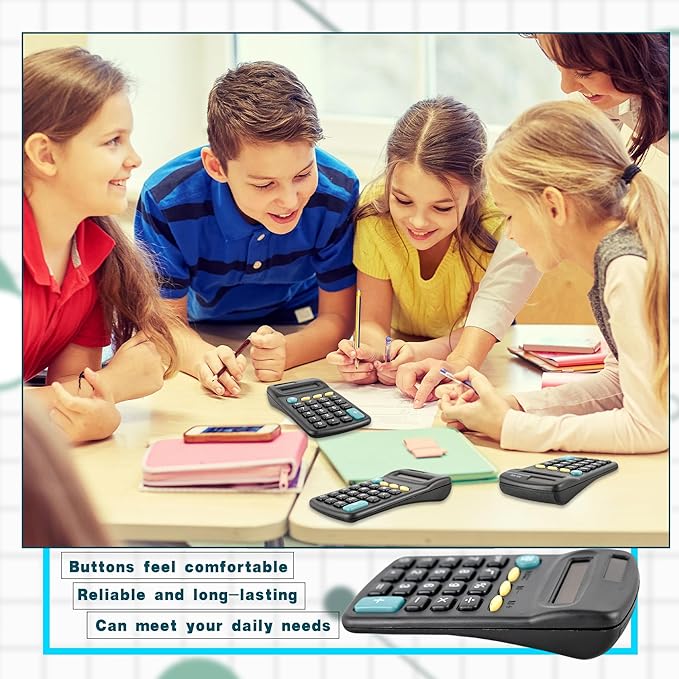 30 Pcs Basic Calculators Bulk Small Pocket Size Calculators Mini 8 Digit Display Calculator for Kids Students School Home Supplies Office Accounting Tool