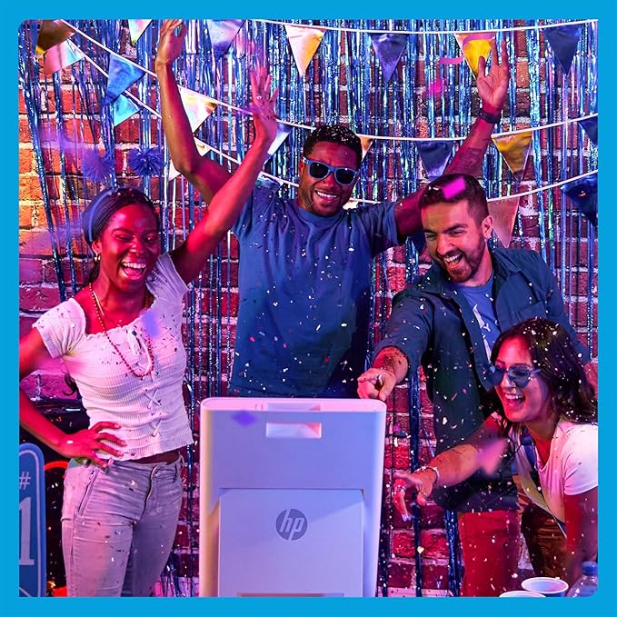 HP Sprocket Photo Booth + 110 3x4 Zink Paper Sheets, Digital Instant Color Photo Printer, 10.1" Touchscreen Photobooth, LED Ring Light, Customize w/ 250+ Frames, Share via QR Code, Mobile App, White