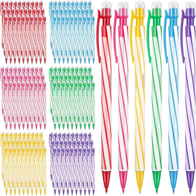 Colarr 200 Pcs Back to School 0. 7mm Mechanical Pencils with Eraser Bulk Colorful Cute Inkless Mechanical Pencils for Office Classroom School Student Writing Drawing Sketching(Stylish Style)