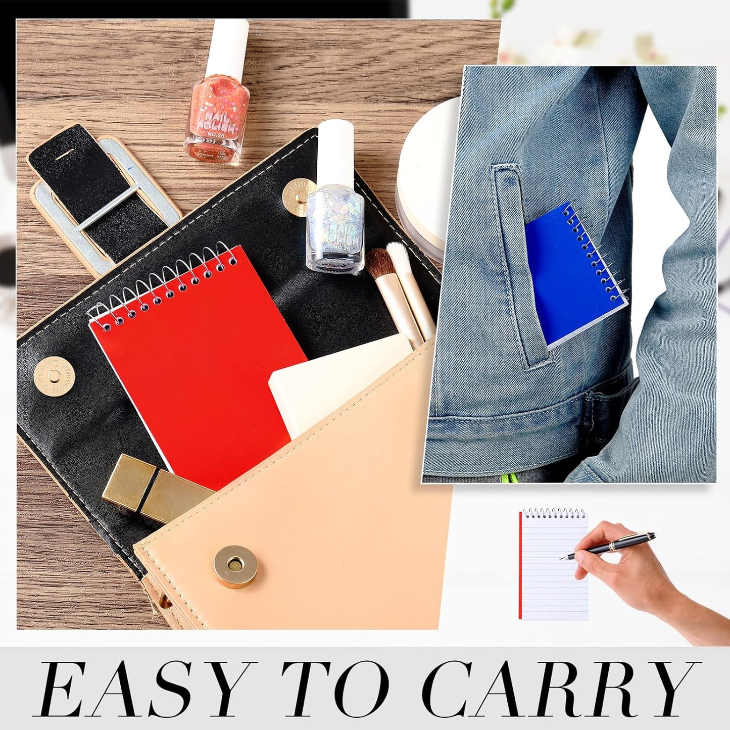 Leinuosen 100 Pcs Spiral Memo Pads 3x5 Inch 75 Sheets College Ruled Small Pocket Notebooks Little Mini Notepads Bulk Top Bound Lined Note Pads for Home School Office Travel Work (Bright Color)