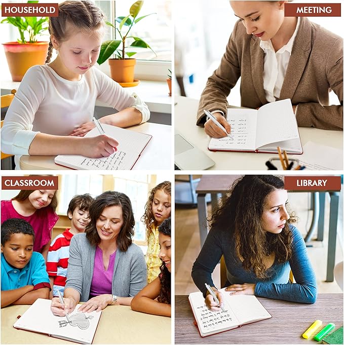 feela 12 Pack Notebooks Journals Bulk with 12 Black Pens, A5 Hardcover Notebook Classic Ruled Journal Set with Pen Holder for School Business Work Travel Writing, 120 GSM, 5.1”x8.3”, Brown