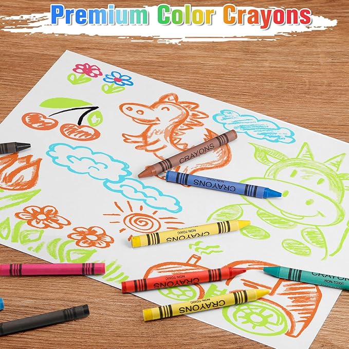 Jeffbaubl Bulk Crayons,30 Boxes of 12-Packs Color Crayons, Bulk Crayon Individual Packs,Washable Crayon,Crayons Party Favors for Classroom Restaurants School Supplies(12 Colors