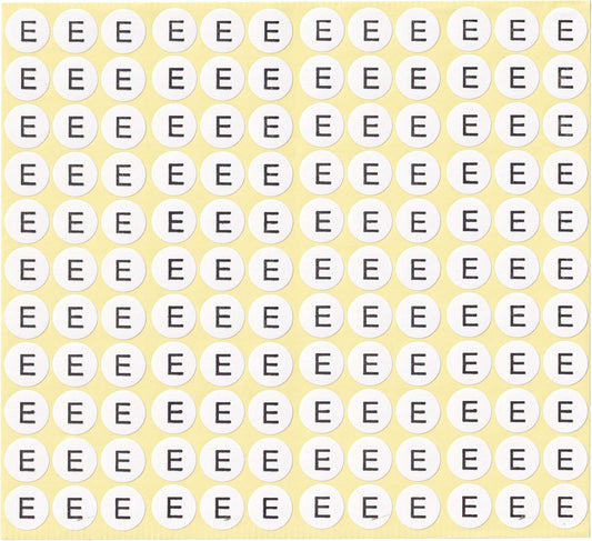 dealzEpic - Alphabet Stickers of The Letter E - Small Round Paper Self-Adhesive Peel and Stick Letter Labels - Set of 15 Sheets