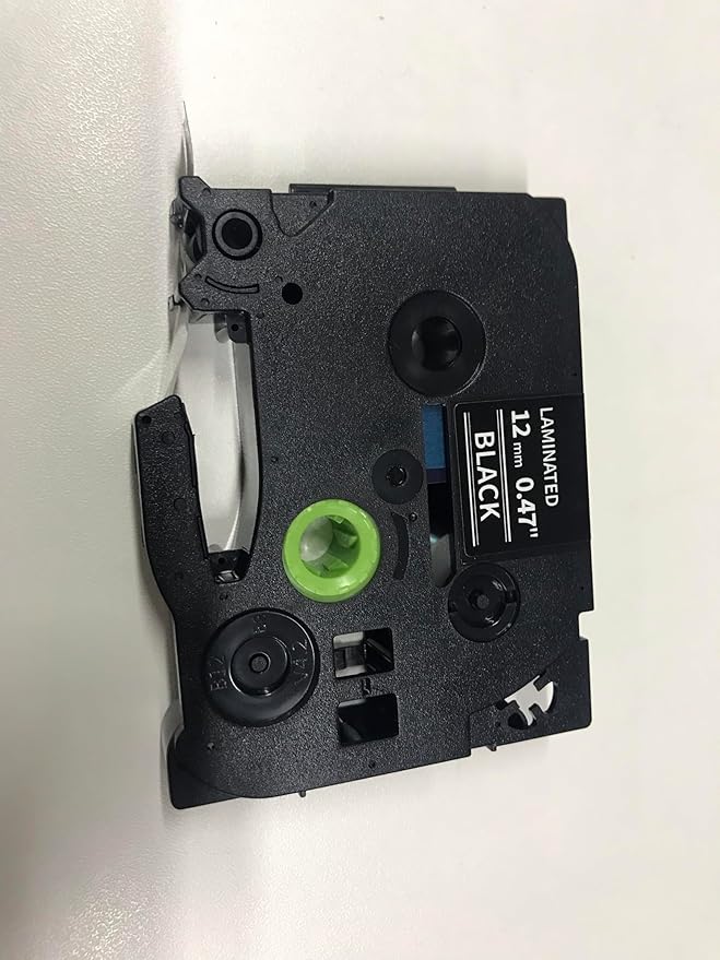TZe-335 Label Tape Black Replacement for Brother P-Touch Tape White on Black 12mm 0.47 Laminated Compatible with Brother Ptouch D210 PTH110 PTD220 PT-1830 PT-1280 PT-1180 Label Maker, 4-Pack