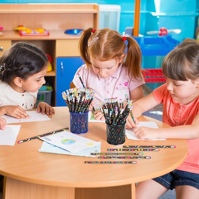 60 Pcs Motivational Pencils Bulk, Fun Inspirational School Pencils for Classroom, Cute Wood Pencils with Encourage Positive Sayings, Back to School Supplies for Kids Student Teacher Classroom Reward