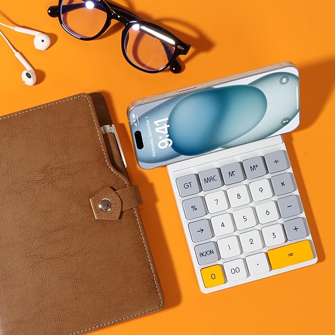 12 Digits Desktop Calculator with Large LCD Display and Sensitive Button, for Home, Office, School, Class and Business, 4 Function Basic Calculators for Desk