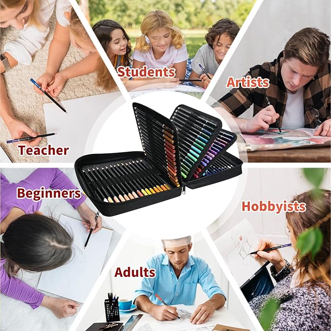 120 Colored Pencils for Adult Coloring Books, Perfect for Coloring, Oil-Based Cores Pencils Set with Zipper Case, Eraser and Sharpener,Coloring Pencils for Adults, Beginners,Artists