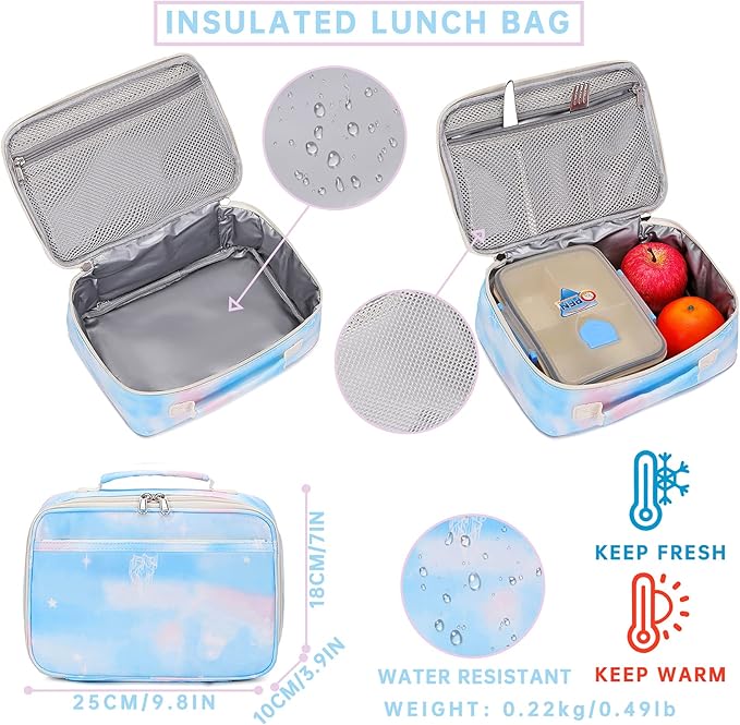 Lohol Galaxy Backpack for School Travel, Lightweight BookBag for Girls Kids