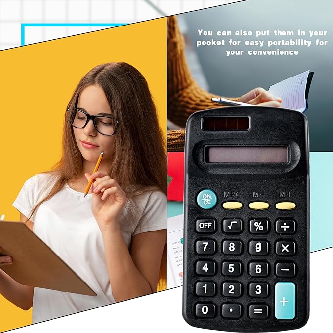 30 Pcs Basic Calculators Bulk Small Pocket Size Calculators Mini 8 Digit Display Calculator for Kids Students School Home Supplies Office Accounting Tool