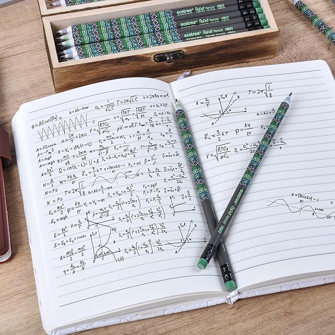 ECOTREE Pencils #2 Pre-Sharpened Pencils for Kids Number 2 Pencil with Erasers for School, Writing, 12 Count