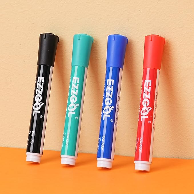 Dry Erase Markers Bulk, 72 Pack Basic Assorted Colors Red Blue Black Green Low Odor Whiteboard Markers