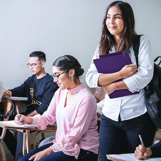 Samsill Earth’s Choice™, Durable Fashion Color 3 Ring View Binder, 3 Inch Round Ring, Up to 25% Plant Based Plastic, Eco-Friendly, USDA Certified Biobased, Purple, Value 2 Pack (U86808)