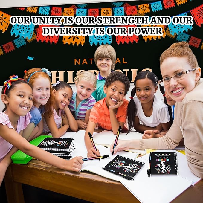 20 Sets Hispanic Heritage Month Gift Hispanic Notebooks with Ballpoint Pens and Sticky Notepad Index Tabs Latin American Spanish Journals Pens Gift for Classroom Teacher Rewards Supplies