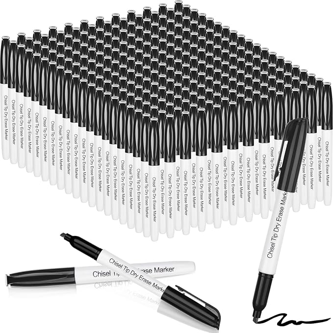 Sepamoon 240 Pack Dry Erase Markers Bulk Chisel Tip Whiteboard Markers Pens Low Odor for School Office Home(Black)