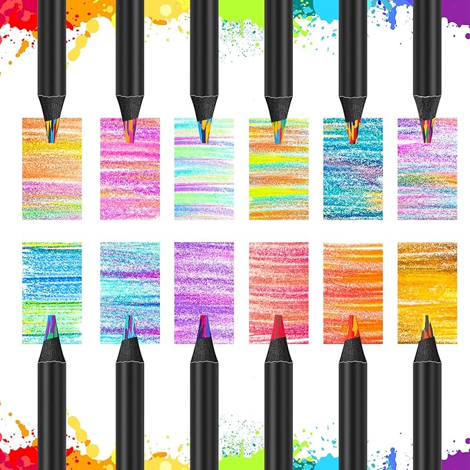Art Supplies, 12 Color Rainbow Colored Pencils for Kid, Drawing Pencil Set Halloween Stocking Stuffers for 5-12 Year Old, Holiday, Birthday, Christmas Gifts for Teen