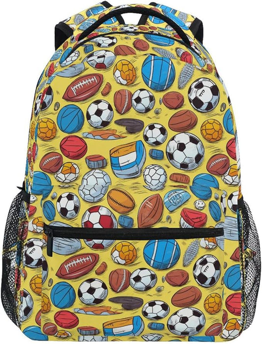 Football Backpack for School Student Laptop Travel School Bag for Boys Girls Daypack