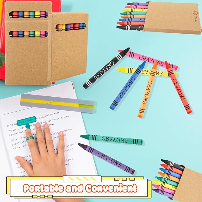 54 Pack Color Crayons Bulk Mini Crayon Boxes Wrapped Wax Crayons Pack Kids Classroom Art Craft School Student Teacher Party Supplies Birthdays Gifts