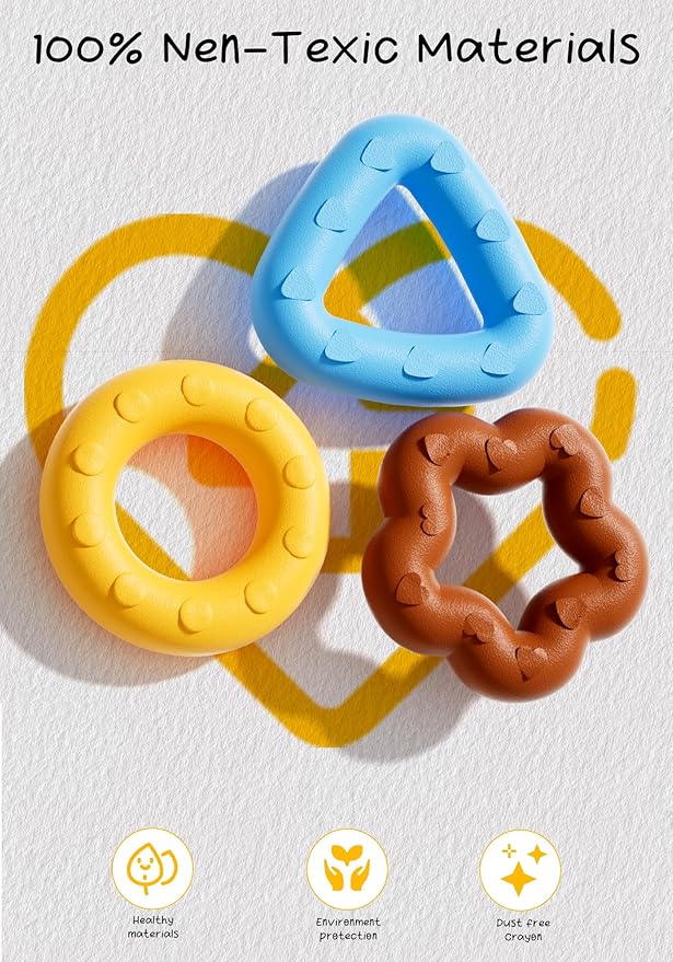 NewFamily Jumbo Crayons for Toddlers – Easy-Grip Unbreakable Non-Toxic Enlighten Sensory Toys | OT & Autism Therapy | Gift-Ready Set for Kids