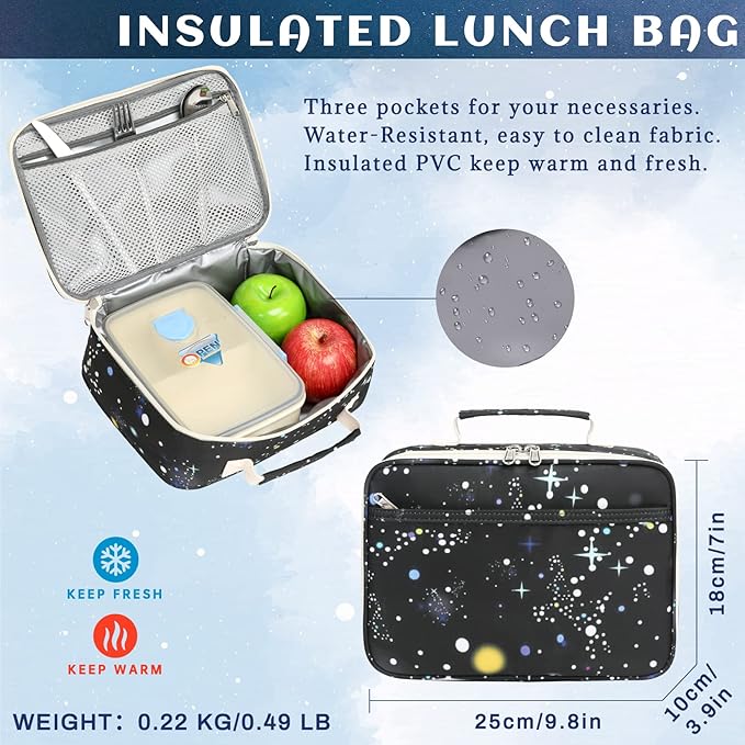 Lohol Galaxy Backpack for School Travel, Lightweight BookBag for Girls Kids