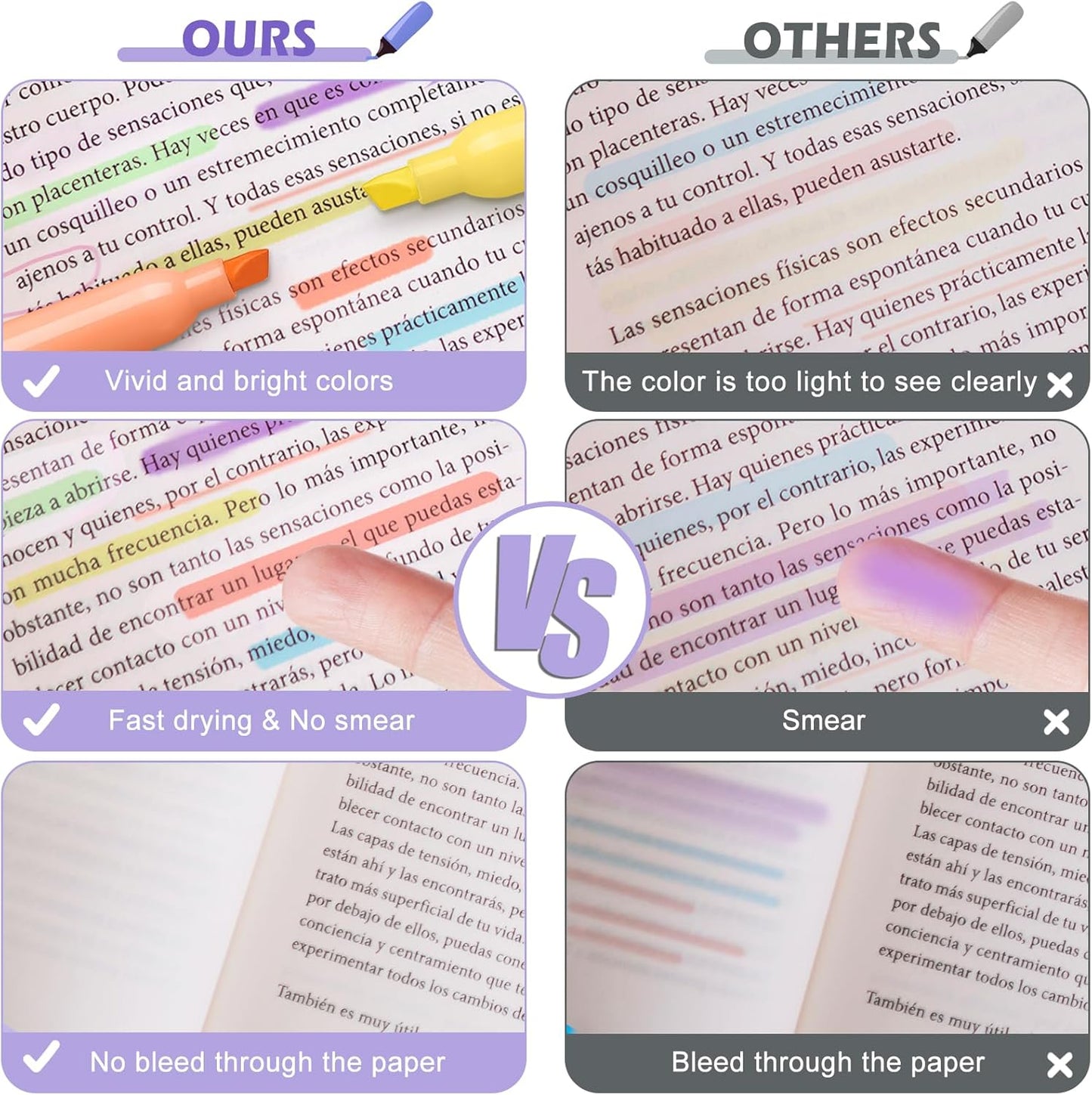 V-Opitos 30 Pack Highlighter in 6 Pastel Colors, No Bleed Highlighters, Bright Highlighters with Soft Chisel Tips, Ideal for Office and School Supplies