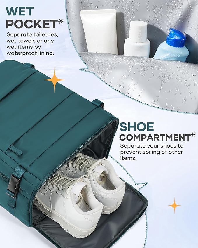 coofay Large Travel Backpack Carry on Flight Approved Mochila De Viaje Carry on Backpack for Airplanes Spirit Airlines Personal Item Bag 18x14x8 Inches Travel Bag Traveling Backpack for Women Men