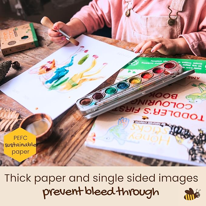 Honeysticks My First Coloring Book for Toddlers 1-3, Large Cute and Simple Images, 40 Pages, Fun and Educational Preschool Coloring Book for Kids Ages 2-4