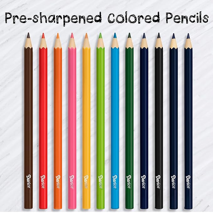 Darice Colored Pencils Bulk, 24 Packs (288 Count) 12 Colors, Pre-Sharpened Kid Coloring Book Pencils Set, Arts & Crafts Back to School Supplies for Kids