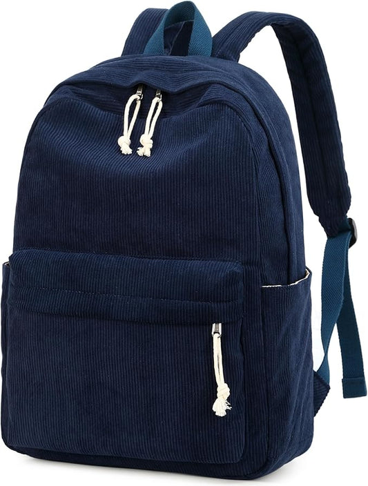 School Backpack for Teens Large Corduroy Bookbag Lightweight 15.6 inch Laptop Bag for Girls Women Casual High School College