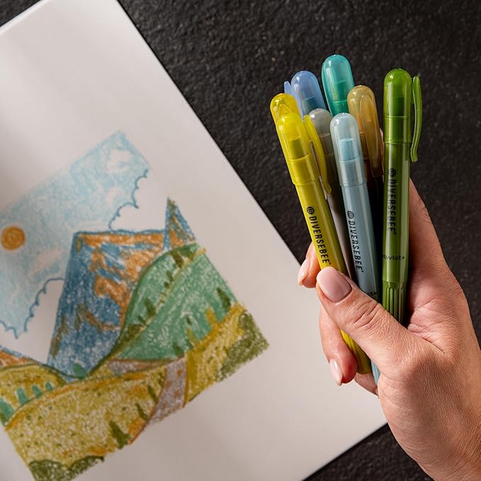 DIVERSEBEE Bible Highlighters and Pens No Bleed, 8 Pack Assorted Colors Gel Highlighters Set, Cute Bible Markers Study Journaling School Supplies and Accessories (Oasis)