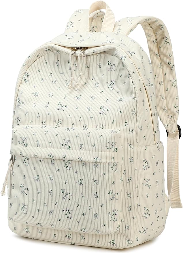 School Backpack for Teens Large Corduroy Bookbag Lightweight 15.6 inch Laptop Bag for Girls Women Casual High School College