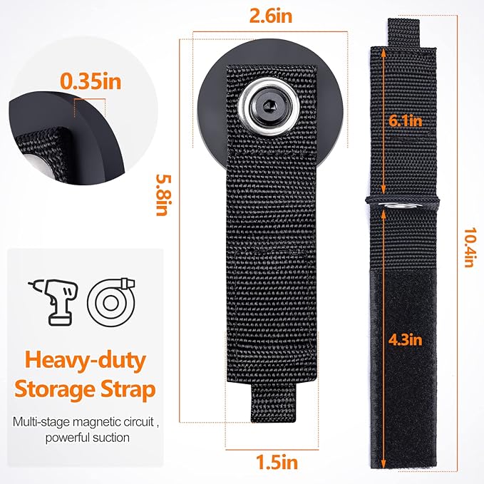 Homde 4pcs Strong Magnetic Hook, Heavy Duty Magnet Tool Holder 2.6 inch for Hanging, Utility Garage Hanger for Hose, Cable, for Garage, Workshop, RV(4 Black)