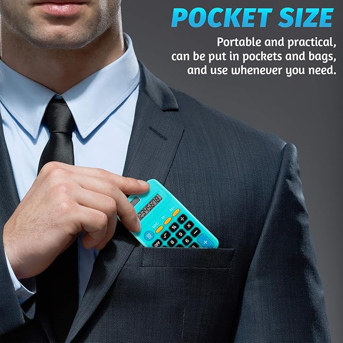 Pocket Size Student Function Calculator Basic Solar Battery Calculator Bulk Mini Colorful Calculator for Student Kids School Home Office Desktop Accounting Tools(9 Pieces)