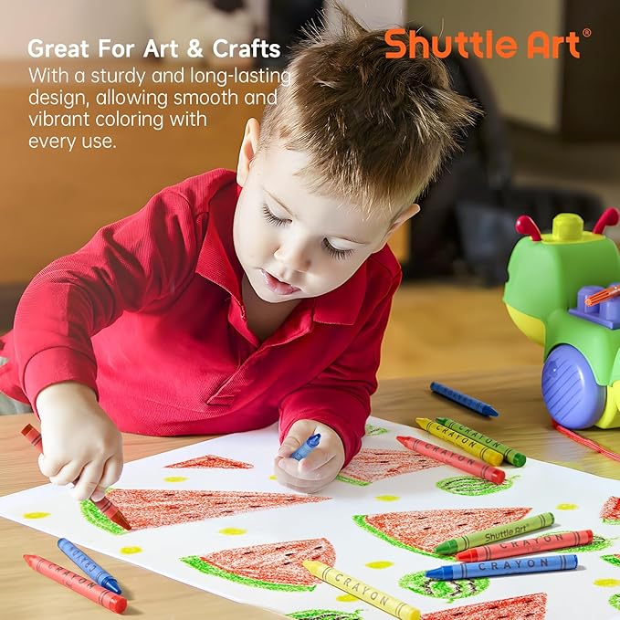 Shuttle Art Crayons Bulk Set - 200 Packs of 4 Assorted Colors (Total 800 Pieces), Non-Toxic Crayons Individual Packs for Party Favors, Restaurants, School Supplies for Teachers