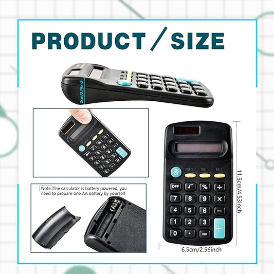 30 Pcs Basic Calculators Bulk Small Pocket Size Calculators Mini 8 Digit Display Calculator for Kids Students School Home Supplies Office Accounting Tool